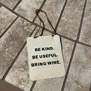 Beige Hanging Sign with Inspirational Text